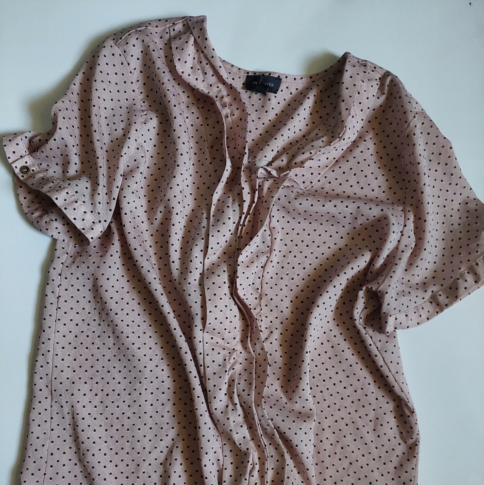 The Limited Pink Polka Dot Short Sleeve Top